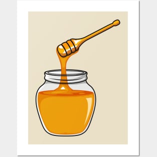 Honey cartoon illustration Posters and Art